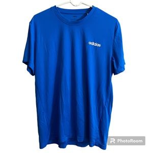 Royal blue Adidas climalite short sleeved shirt. Men’s size Large.